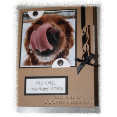 Dog Birthday Card made in BC - Murphy FREE CAKE